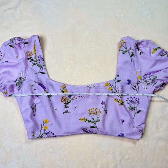 Showpo Artemis Crop Top Lavender Women’s 10 NWT Cottagecore Coquette Botanical - Picture 6 of 16